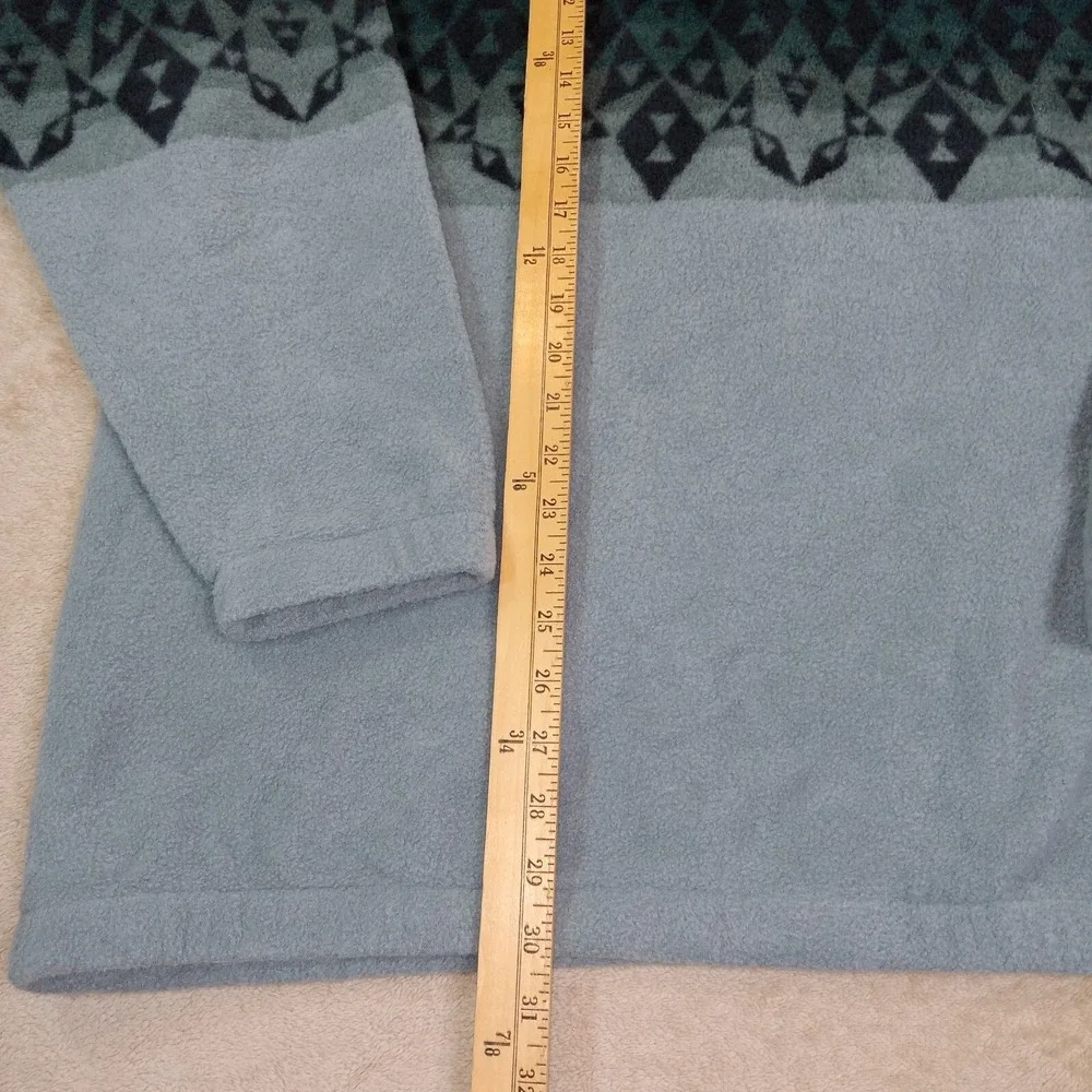 Panhandle‎ Slim 1/4 Zip Fleece Pullover Southwest Men's Medium Blue Green Gray